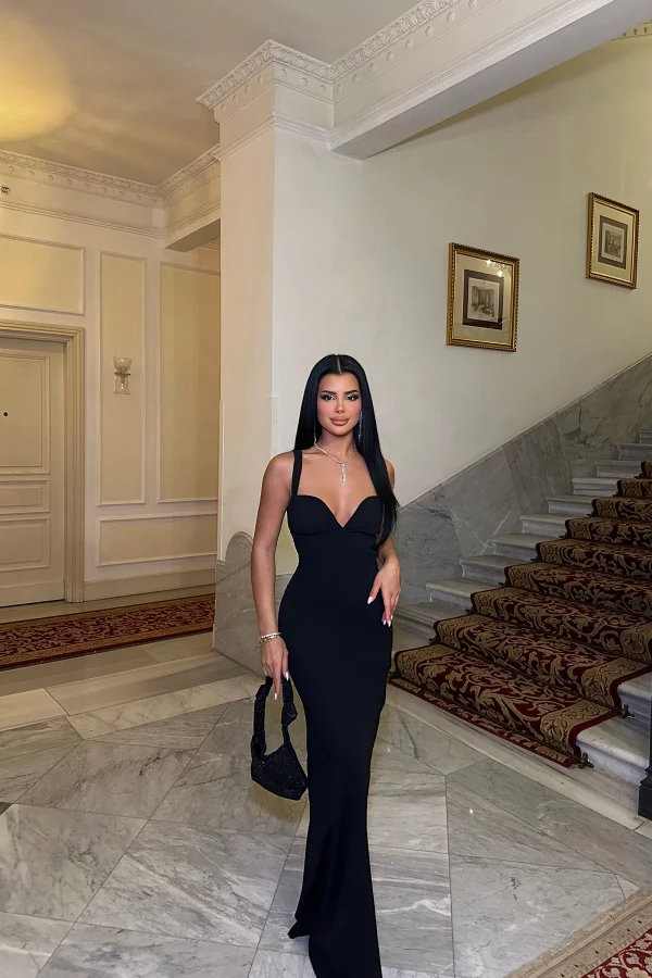 Μαύρο Strapless φόρεμα