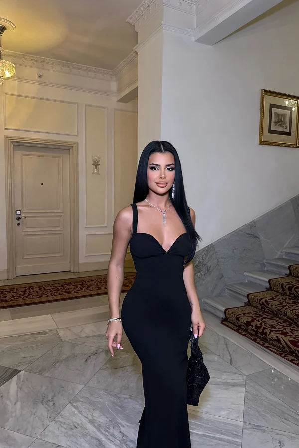 Μαύρο Strapless φόρεμα - Image 3