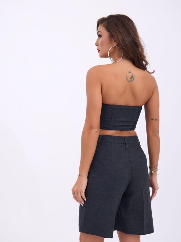 Ανθρακί strapless κορσές - Image 4