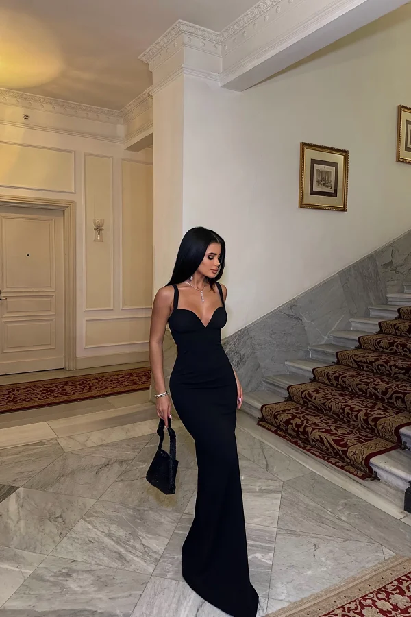 Μαύρο Strapless φόρεμα - Image 4