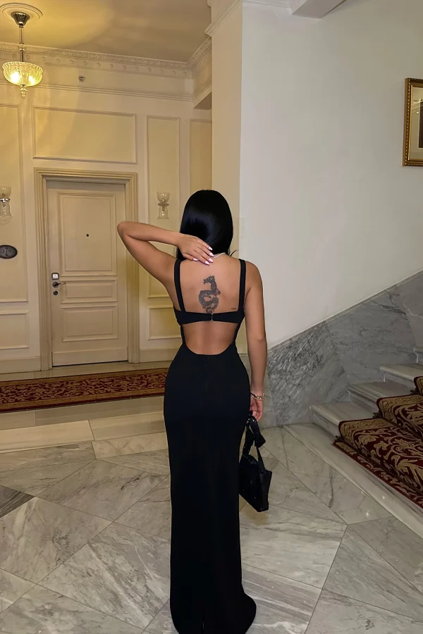 Μαύρο Strapless φόρεμα - Image 5